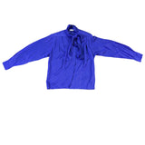 Vintage Evan-Picone Womens Blue Long Sleeve Tie Neck Blouse Size 8