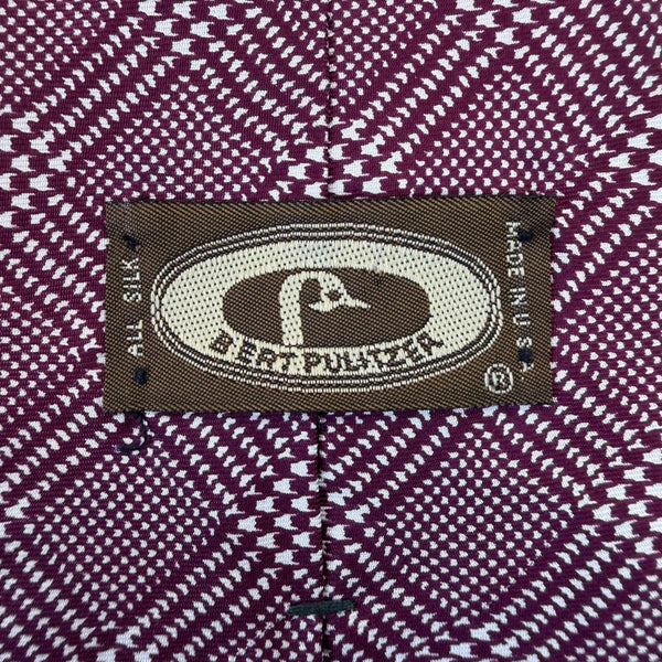 BERT PULITZER Mens Purple Plaid All Silk Tie Made In U.S.A Stylish Pattern