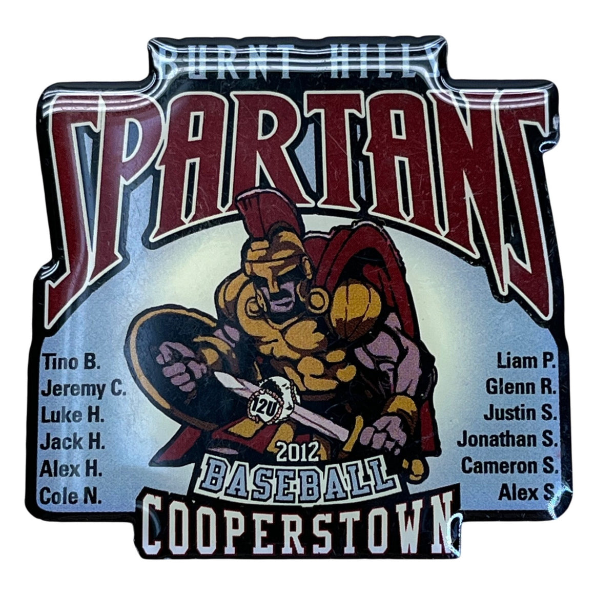 Burnt Hills Spartans 2012 Cooperstown Baseball Team Pin Lapel Collectible