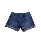 Gap Womens Blue Denim High-Waisted Distressed Button-Fly Shorts Size 28 Regular