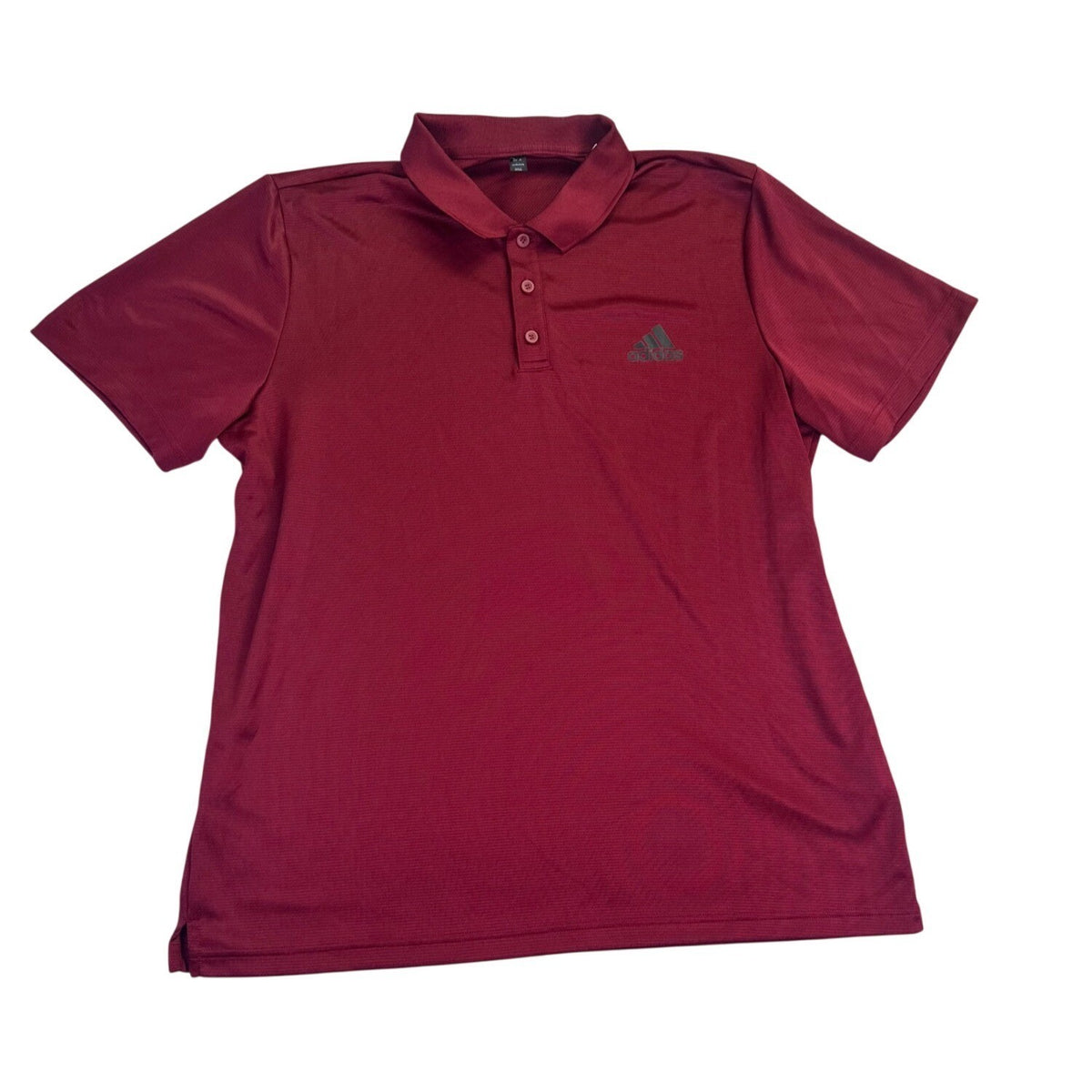 Adidas Mens Red Polyester Polo Shirt  Short Sleeve Classic Fit Style Size XL