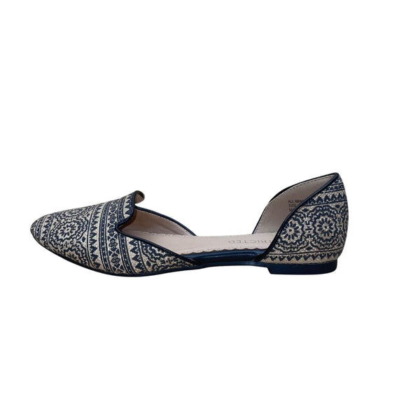 Restricted Women’s Natural & Black Tribal Print Slip-On D’Orsay Flats Size 6.5