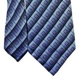 Pronto Uomo Mens Purple & Gray 100% Silk Tie Diamond Pattern Made In Italy