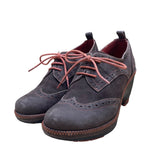 Jambu Women’s Brown Leather With Brogue Design Lace-Up Sport Wedge Boots Size 6M