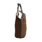 Handcrafted Women's Brown Silverware Crafty Art Handle Handbag Sz M