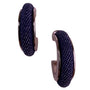 Joan Rivers Womens Silver Tone Denim Wrapped Hoop Earrings Stud Style