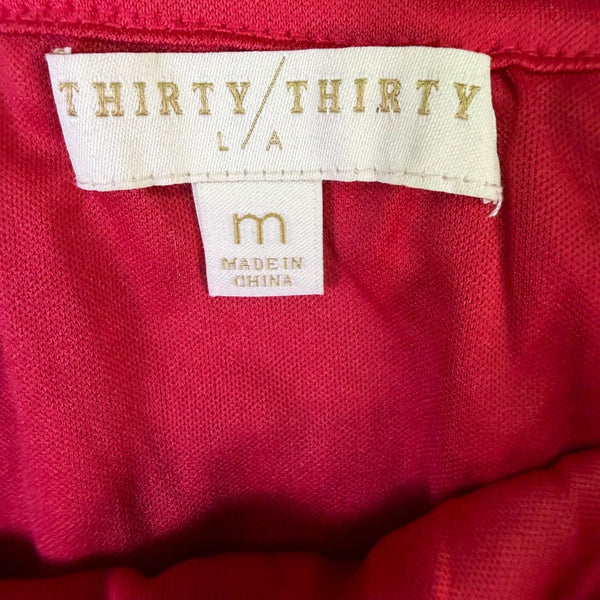 Thirty/Thirty Womens Red Sequin Pencil Midi Skirt Glittery Partywear Size M