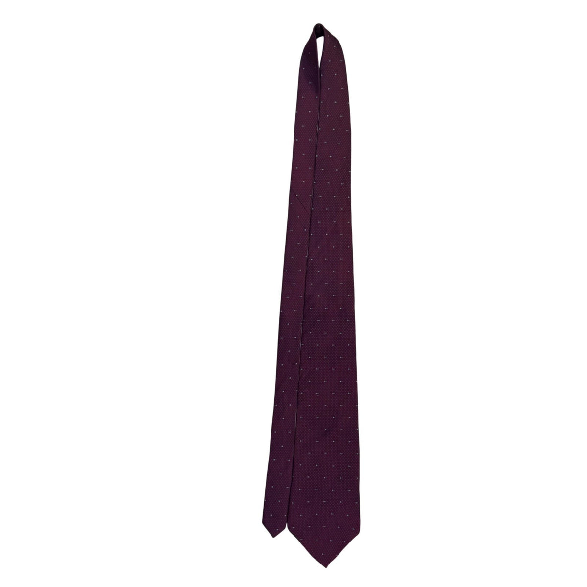 Zylos Platinum Mens Burgundy 100% Silk Dot Pattern Necktie George Machado Design
