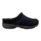 Easy Spirit Women’s Blue Suede Faux Fur Slip-On Mule Clogs Size 8.5M