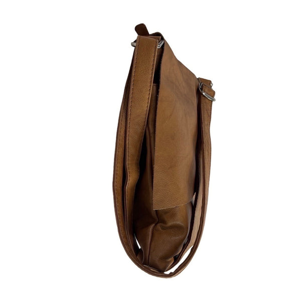 Ili New York Women's Brown Genuine Leather Adjustable Canada Crossbody Bag Sz S