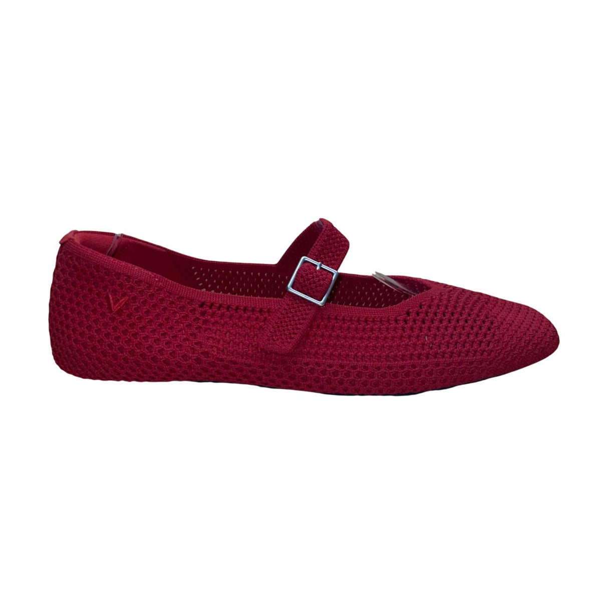 Vivaia Women Red Knitted Fabric Mary Jane Flats Size US9