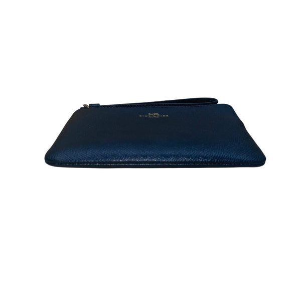 Coach Women’s Black Leather Wristlet Zipper Closure Compact Interior Pocket