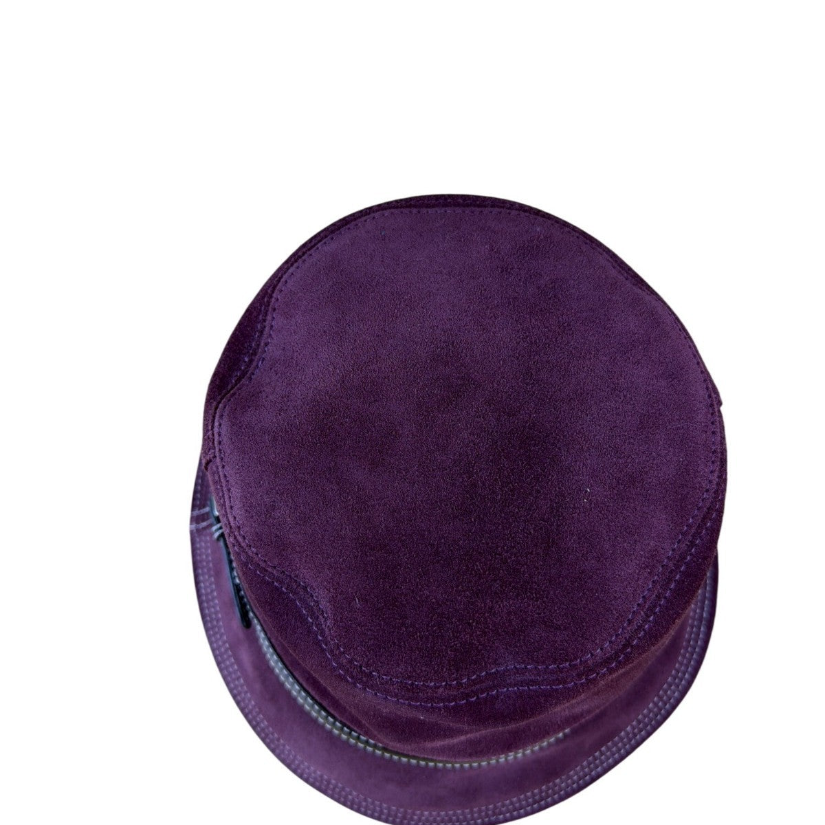 Coach Womens Burgundy Leather Bucket Hat M/L Adjustable Stylish Design