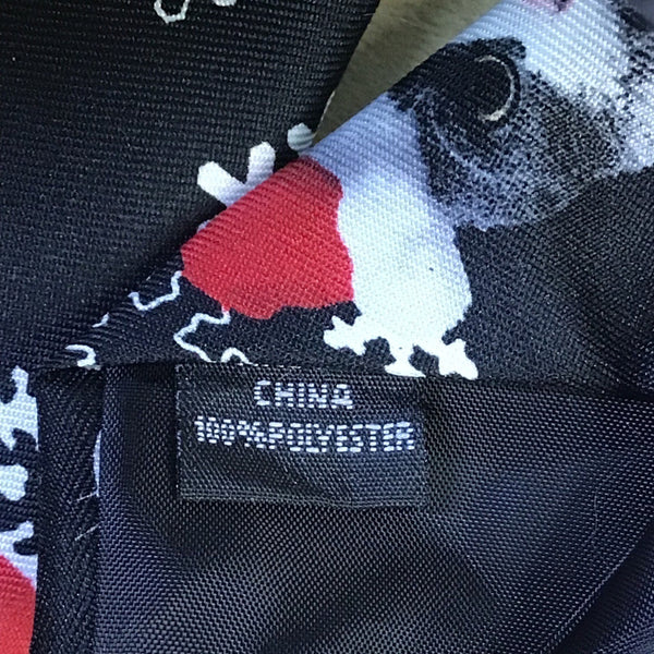 Knotty & Nice Mens Black Polyester Christmas Cats Santa Snowflakes Tie OS