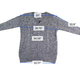 Ashley Stewart Womens Gray V-Neck & Long Sleeve Sweater Plus Size 22/24