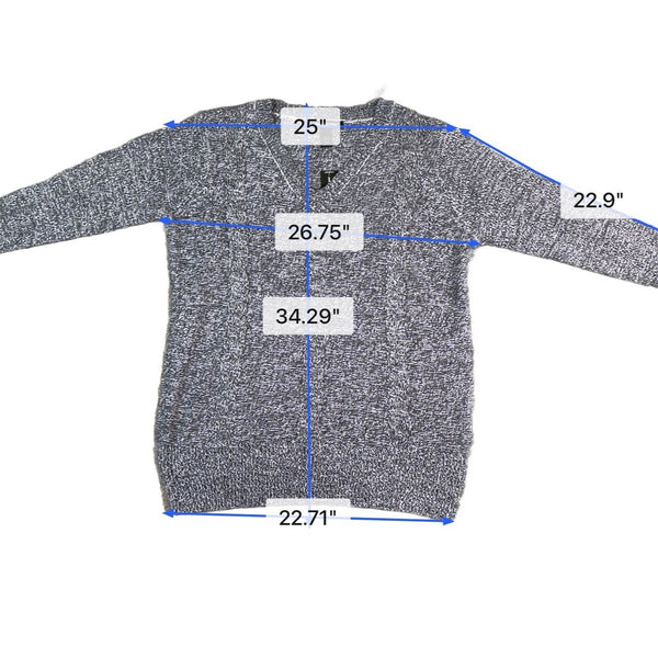 Ashley Stewart Womens Gray V-Neck & Long Sleeve Sweater Plus Size 22/24