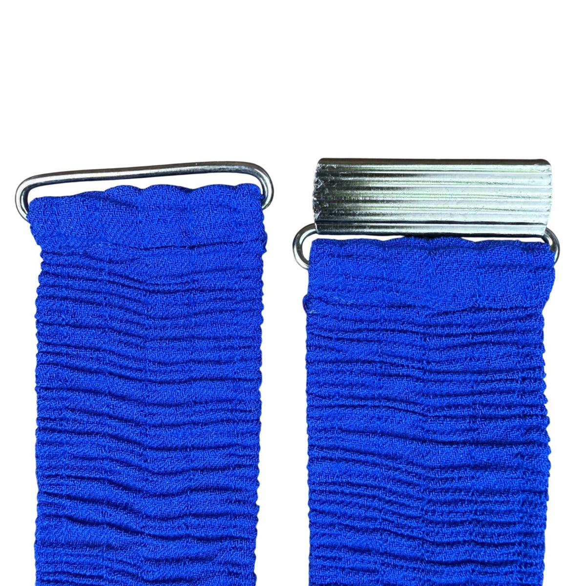 Woven Elastic Womens Vintage Blue Fabric Belt Knot Design Adjustable