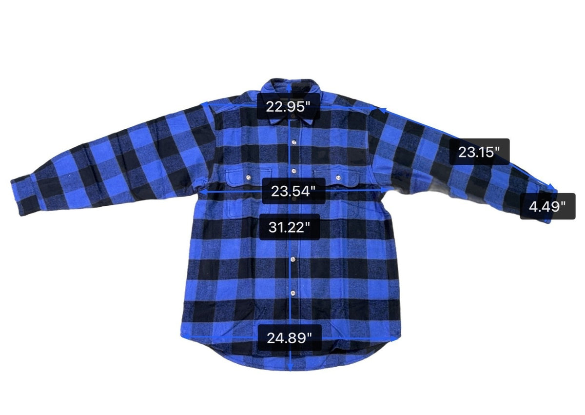 Field & Stream Mens Blue & Black Buffalo Plaid Button-Up Flannel Shirt Size M
