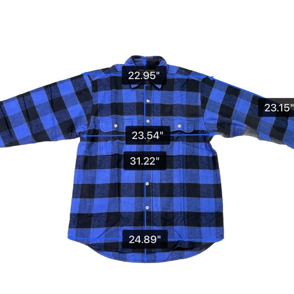 Field & Stream Mens Blue & Black Buffalo Plaid Button-Up Flannel Shirt Size M