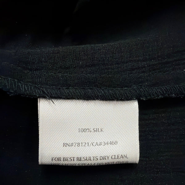 Eileen Fisher Womens Black Silk Open-Front Jacket Minimalist Design Sz XS