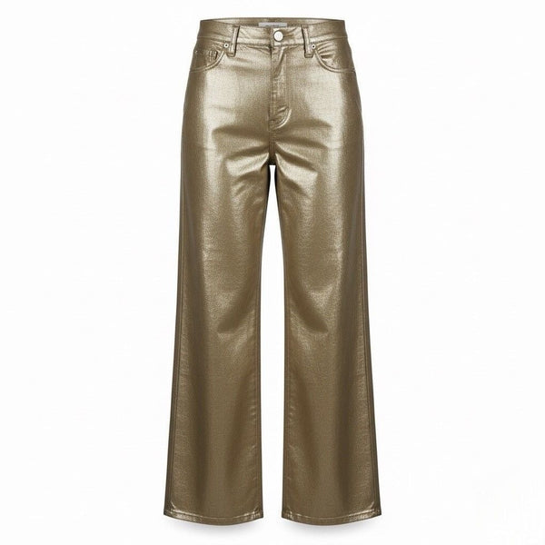 Banana Republic Womens Gold Metallic High-Rise Straight Jean Sz 27