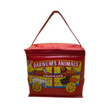 Barnums Animals Red Vinyl Insulated Soft Lunchbox Zip Closure Colorful Animals
