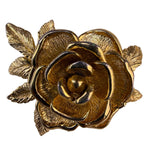 Sarah Coventry Womens Gold Tone Metal Rose Brooch Vintage Floral Accessory