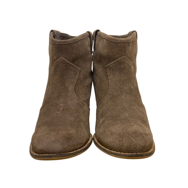 Splendid Women’s Brown Suede With Stacked Heel Western Ankle Boots Size 6.5-7