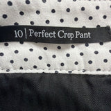 Talbots Womens Black Perfect Crop Pants Slim Fit At Waist Size 10