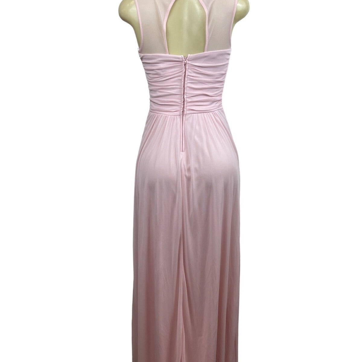 B. Darlin Womens Pink Beaded Mesh-Top Gown 1/2 Polyester Evening Dress