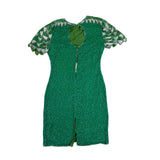 Royal Feelings Womens Green Silk Beaded Embellished Dress Rayon Lining Size M