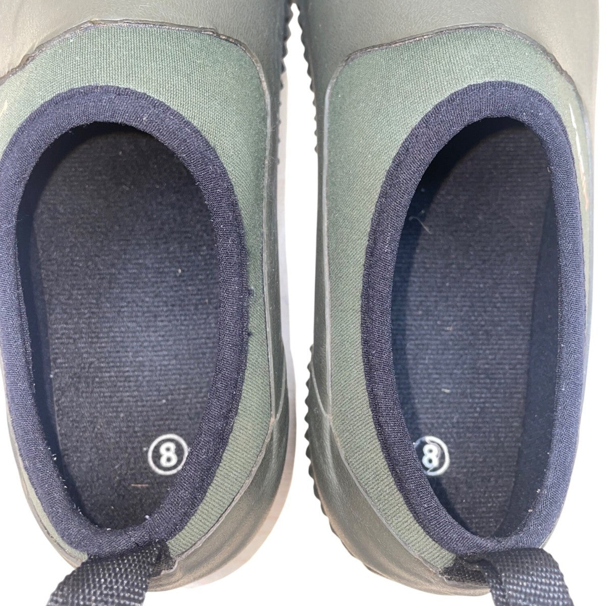 Hisea Men’s Green Rubber Waterproof Rain Garden Slip-On Shoes Size 8