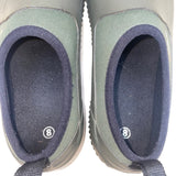 Hisea Men’s Green Rubber Waterproof Rain Garden Slip-On Shoes Size 8