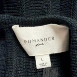 Pomander Place Womens Black Ribbed Knit Sleeveless Dress Sz L - New