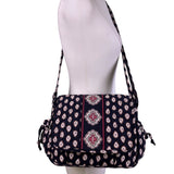 Vera Bradley Women’s Black Quilted Paisley Floral  Adjustable Crossbody Bag