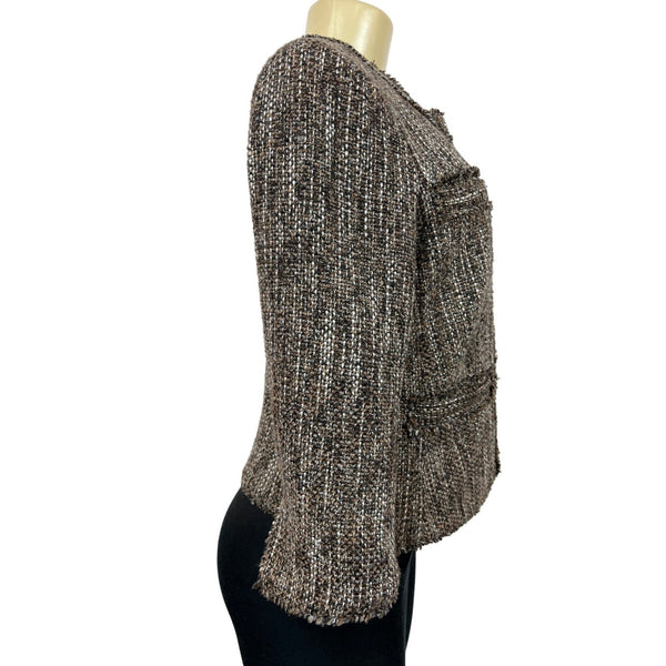 Michael Kors Women's Brown Tweed Blazer Jacket Sz 8