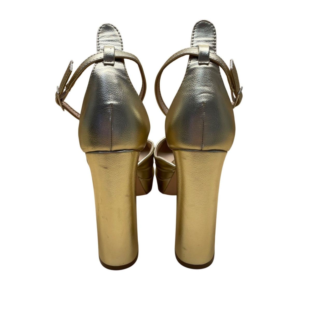 Chase + Chloe LA Women’s Gold Ankle Strap Ayla Platform Heels Size 7