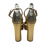 Chase + Chloe LA Women’s Gold Ankle Strap Ayla Platform Heels Size 7