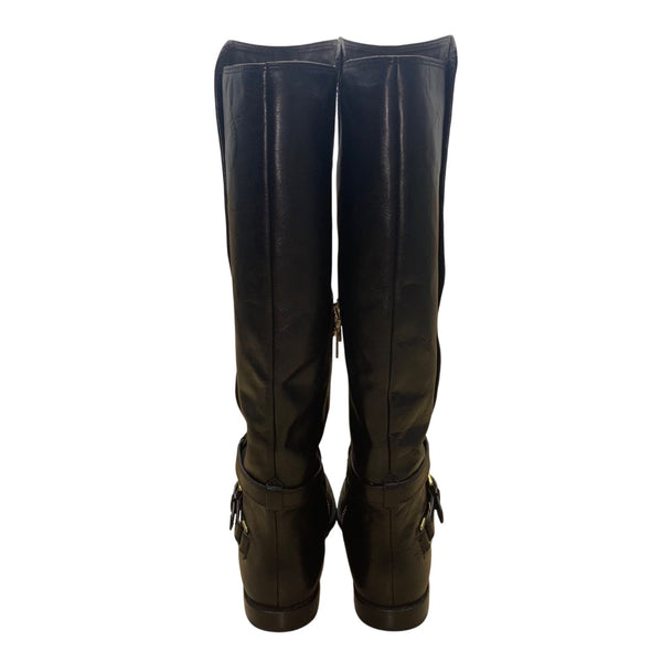 Coach Women’s Black Leather Buckle Detail Monique Riding Boots Size 6.5B