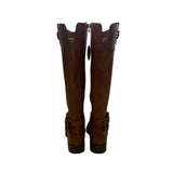 INC Women’s Cognac Brown Leather Knee High Fahnee Riding Boots Size 7M