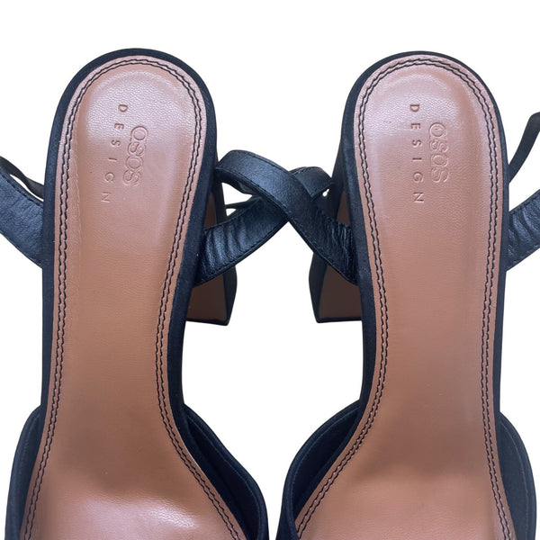 ASOS Women’s Black Suede Strapped Pressure Platform High Heel Shoes Size 11