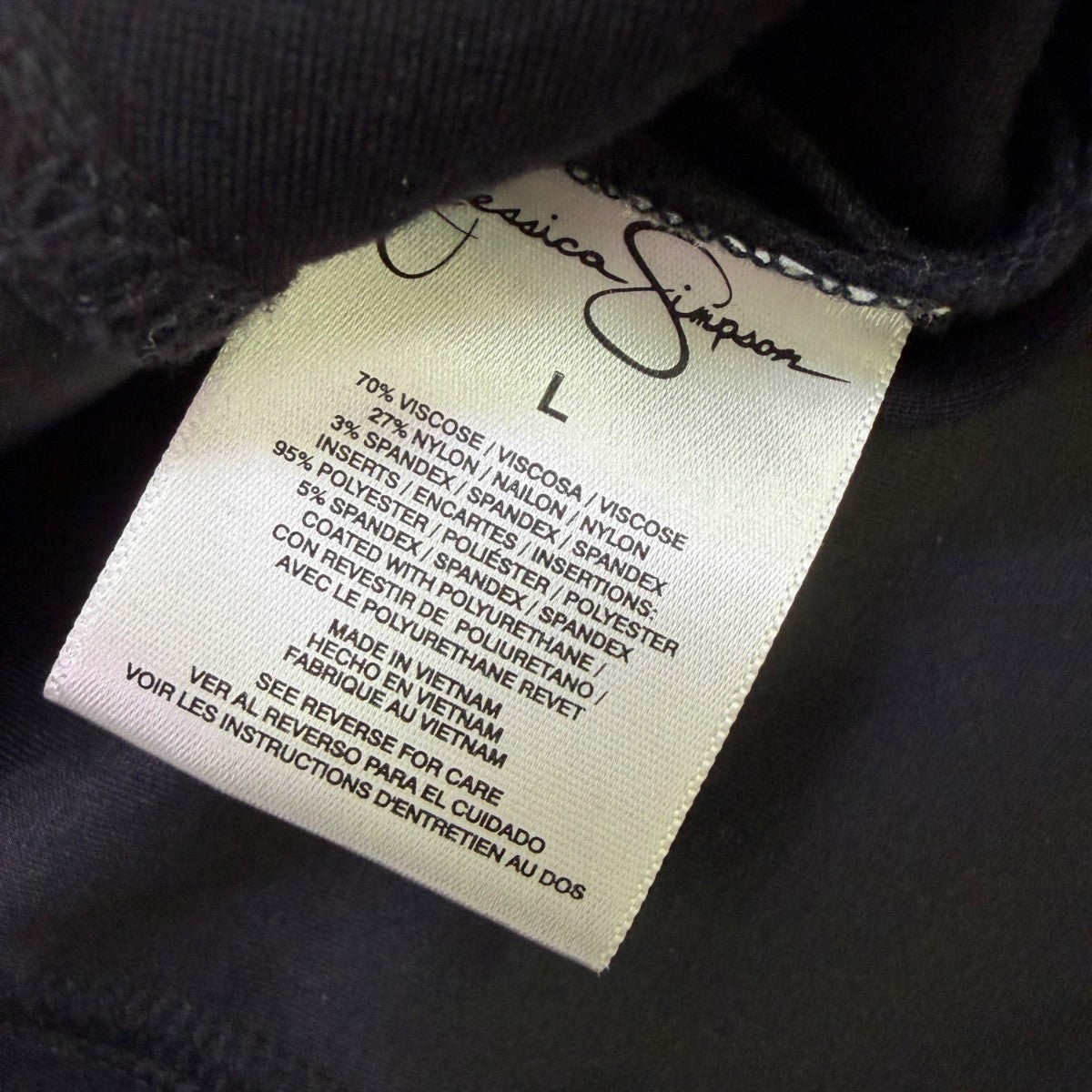 Jessica Simpson Womens Black Faux Leather Paneled Skater Skirt Sz L