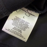 Jessica Simpson Womens Black Faux Leather Paneled Skater Skirt Sz L