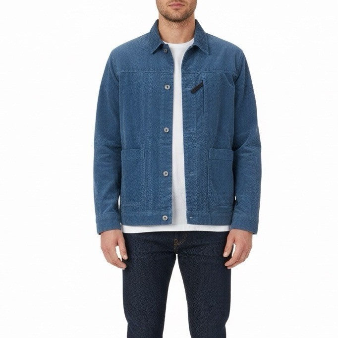 Banana Republic Mens Blue  Jacket Snap Button Classic Corduroy Midweight Sz L