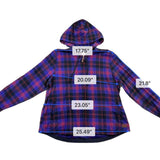 L.L.Bean Womens Purple & Red Plaid Relaxed Fit Zip-Up Hooded Jacket Size XL