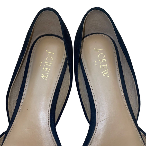 J. Crew Women’s Black Suede D’Orsay Pointed Toe Flats Size 7