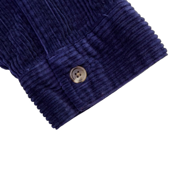 L.L.Bean Womens Navy Cotton Corduroy Button-Down Shirt Long Sleeve Sz M-Regular