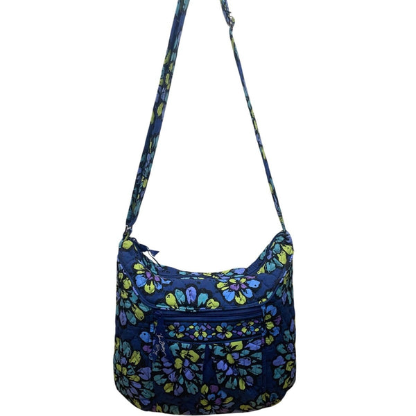 Vera Bradley Women’s Blue Quilted Floral Adjustable Strap Shoulder Tote Bag