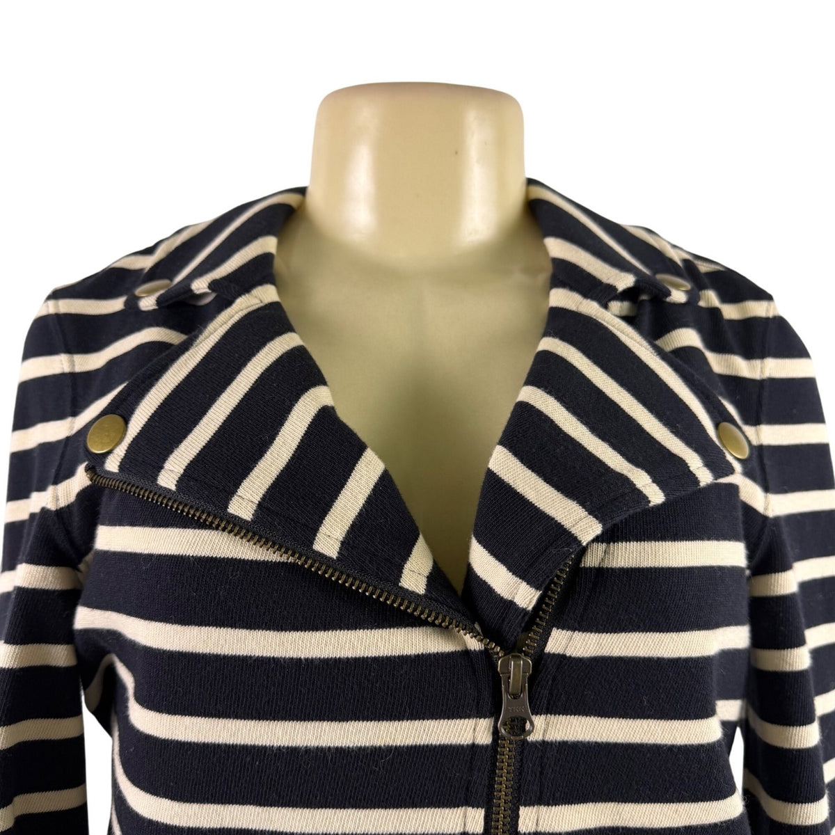 Lilla  P Women’s Navy Blue Dress & Striped Blazer Set Versatile Style Size S