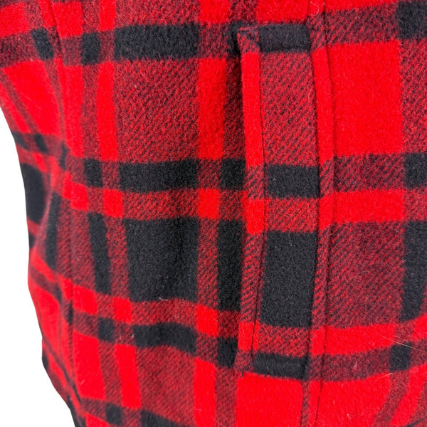Woolrich Womens Red & Black Plaid Peacoat Double Breasted Jacket Size L